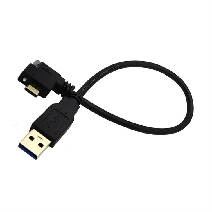 Right Angle Screw Locking USB C cable