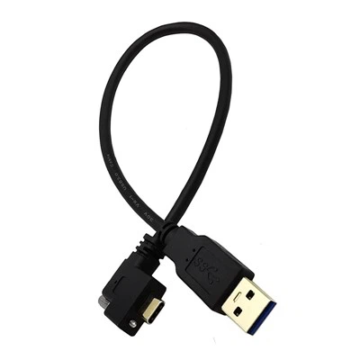 Rechtwinkliges USB-C-Kabel mit Schraubenverriegelung